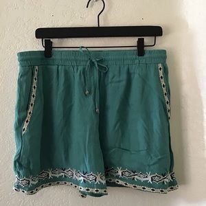 NWT Anthropologie Hei Hei Women’s Embroidered Elastic Waist Boho Shorts